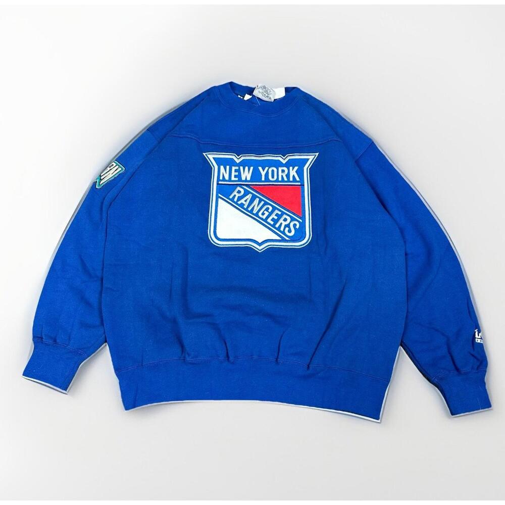 VTG 90s New York Rangers NHL Big Logo Sweatshirt Spell Out Lee Sport XL NEW
